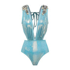 Radiant Shimmer Embroidered One-Piece