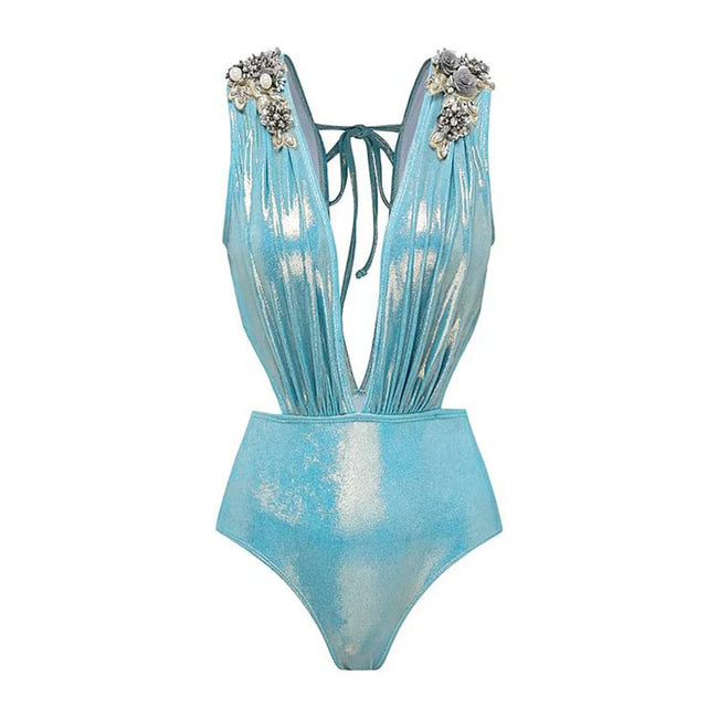 Radiant Shimmer Embroidered One-Piece Hover Image