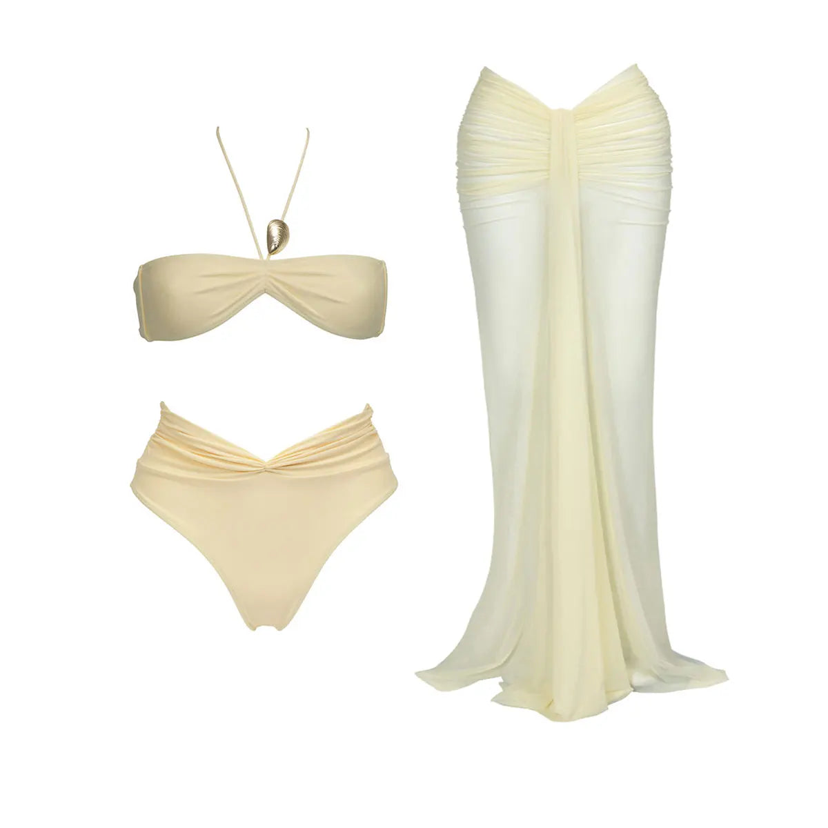 Divine Ruched Cover Up Bikini Set