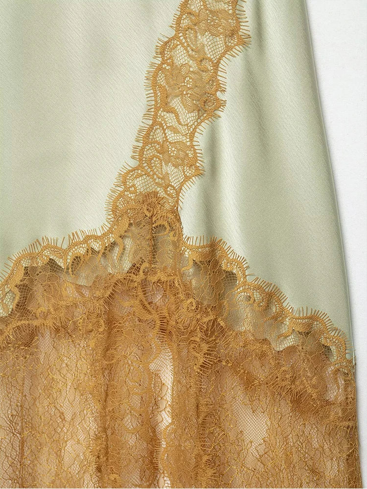 Worthy Satin Lace Slip Dress