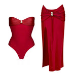 Elegant Shirred One-Piece Swimsuit