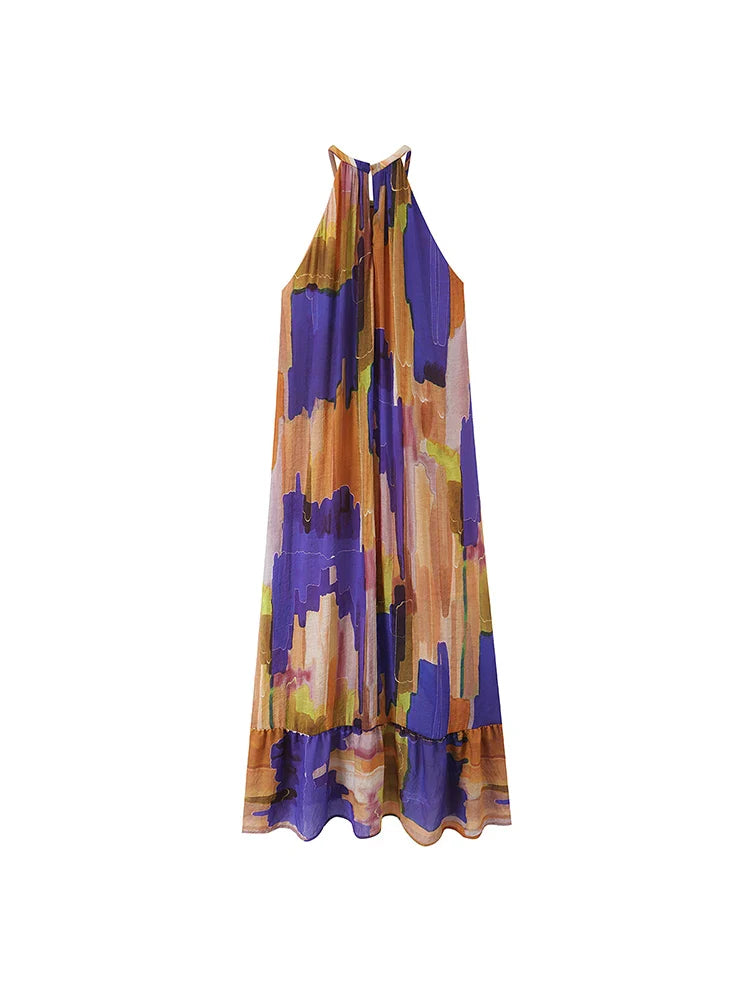 Wanderlust Halter Printed Maxi Dress