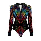 Wild Heart Printed Long-Sleeve One-Piece