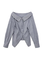 Confident Off-Shoulder Striped Blouse