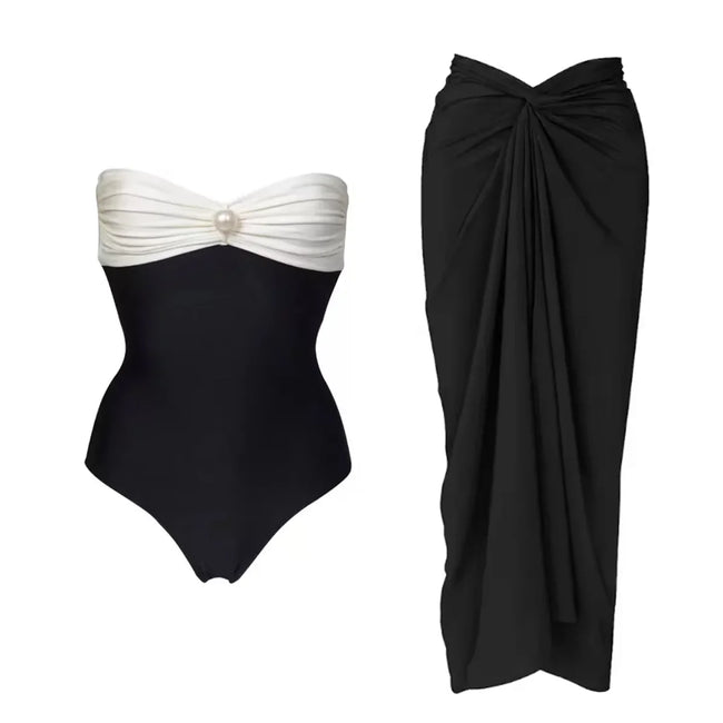 Elegant Shirred One-Piece Swimsuit Hover Image