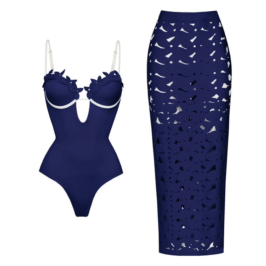 Radiant Floral Ruffle Bikini Set