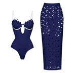 Radiant Floral Ruffle Bikini Set