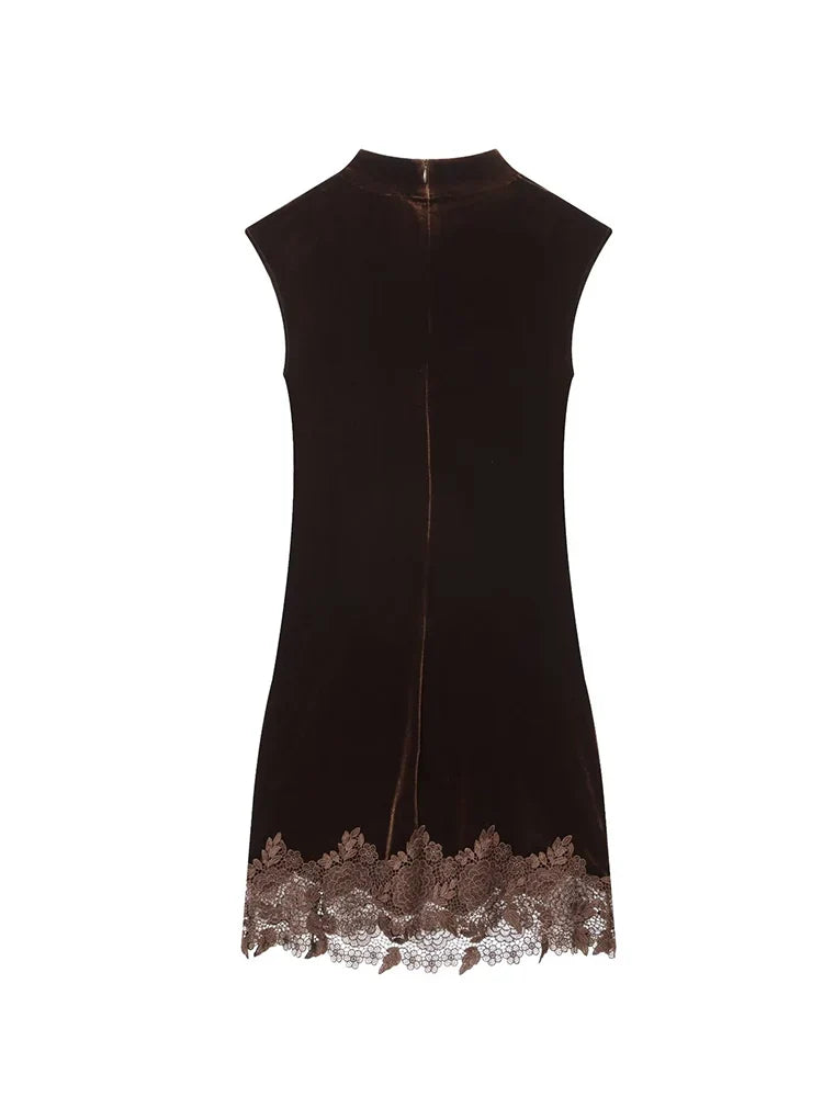 Radiant Velvet Lace Mini Dress