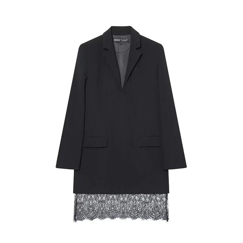 Confident Lace Blazer Mini Dress