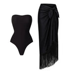 Radiant Strapless Solid Swimsuit Set