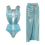 Radiant Shimmer Embroidered One-Piece