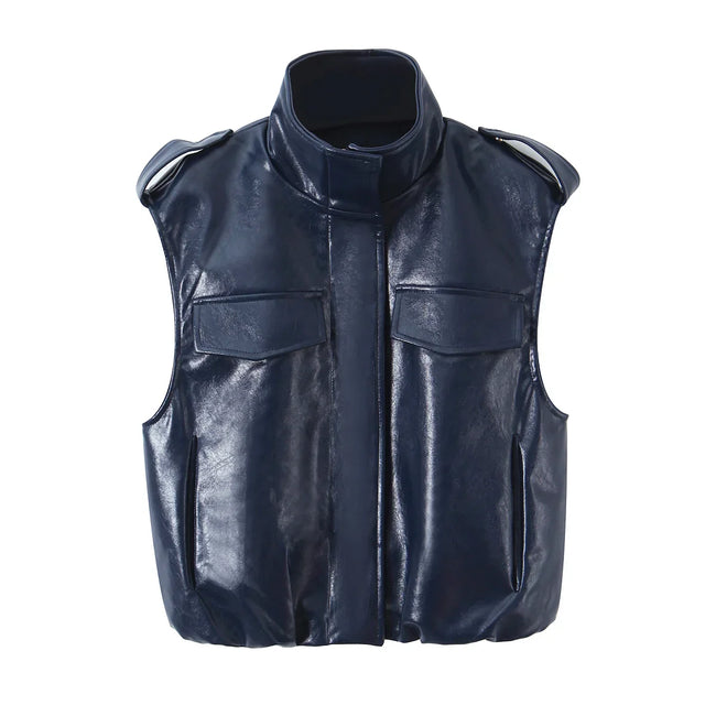 Daring Faux Leather Two-Piece Set Hover Image