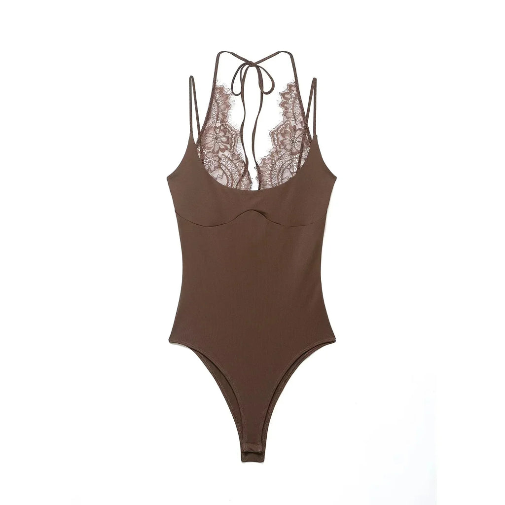 Daring Lace Halter Bodysuit