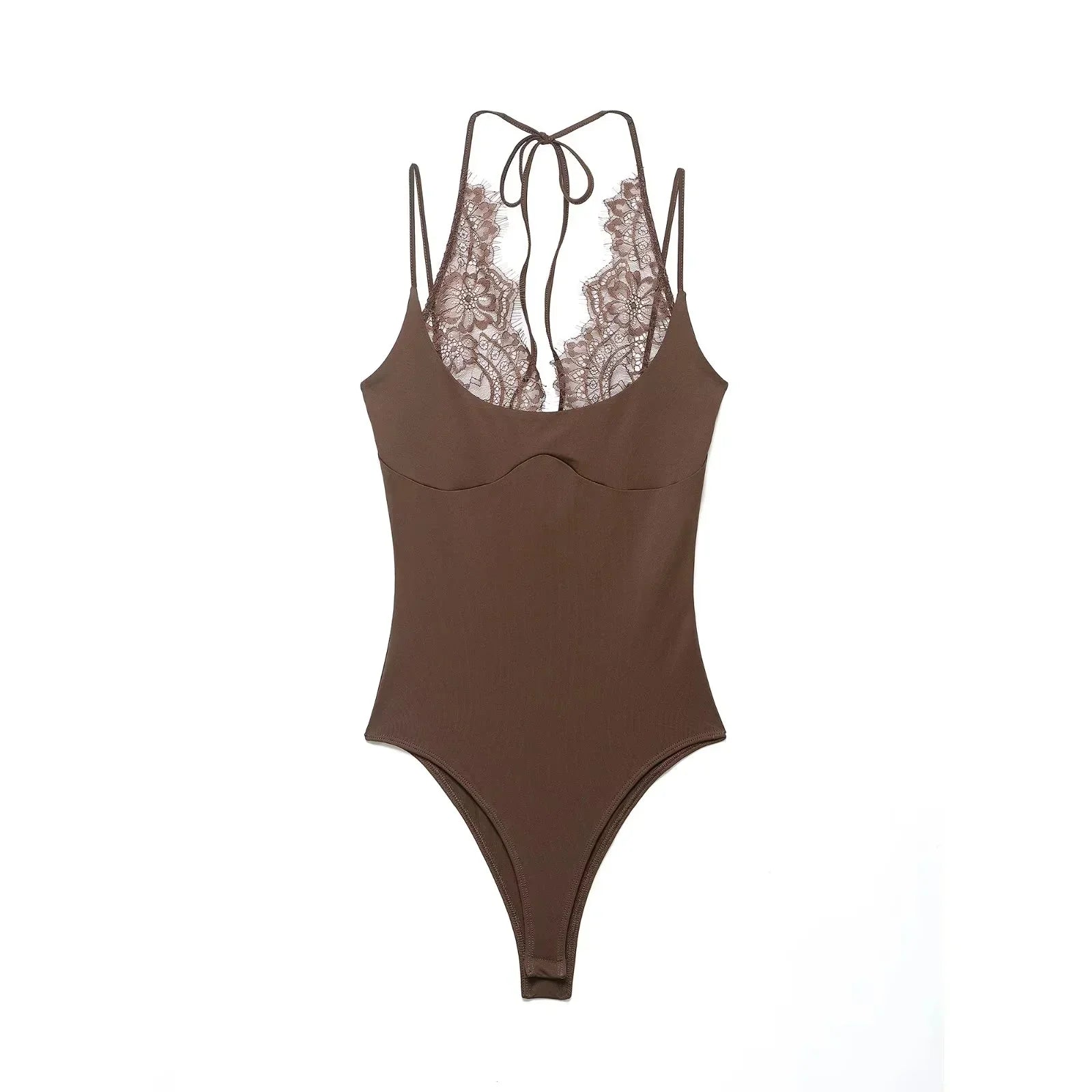 Daring Lace Halter Bodysuit