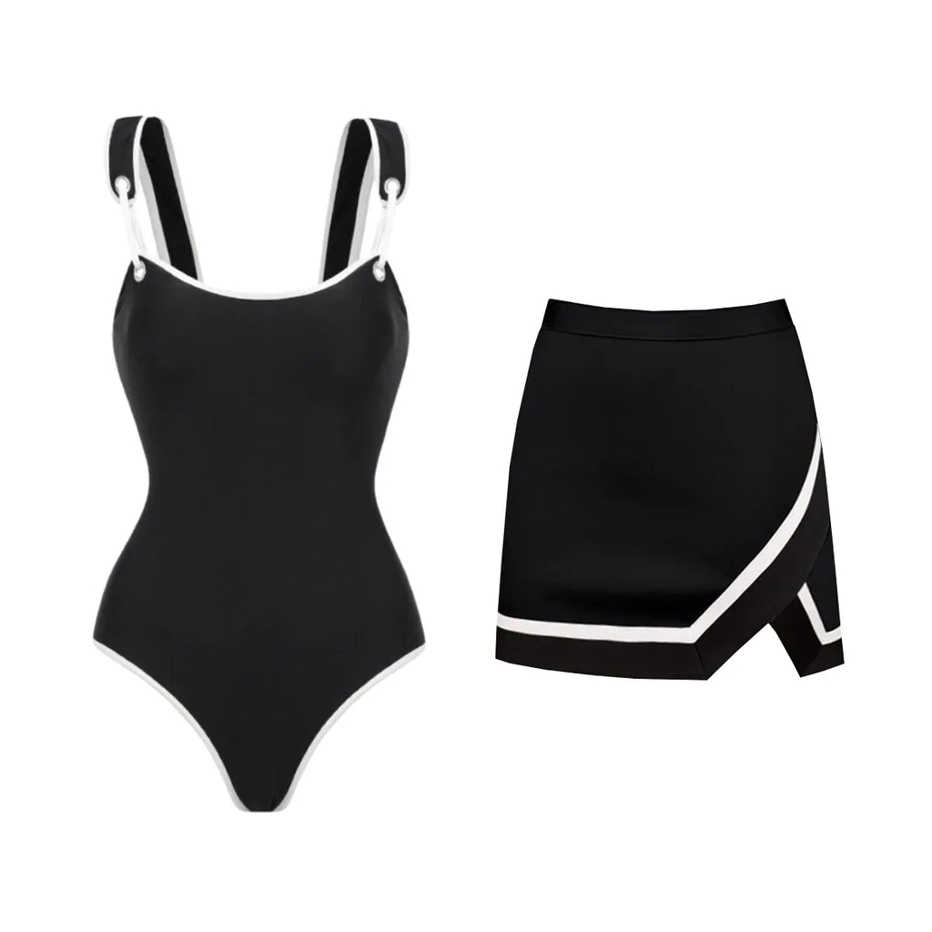 Elegant Striped Vintage One-Piece