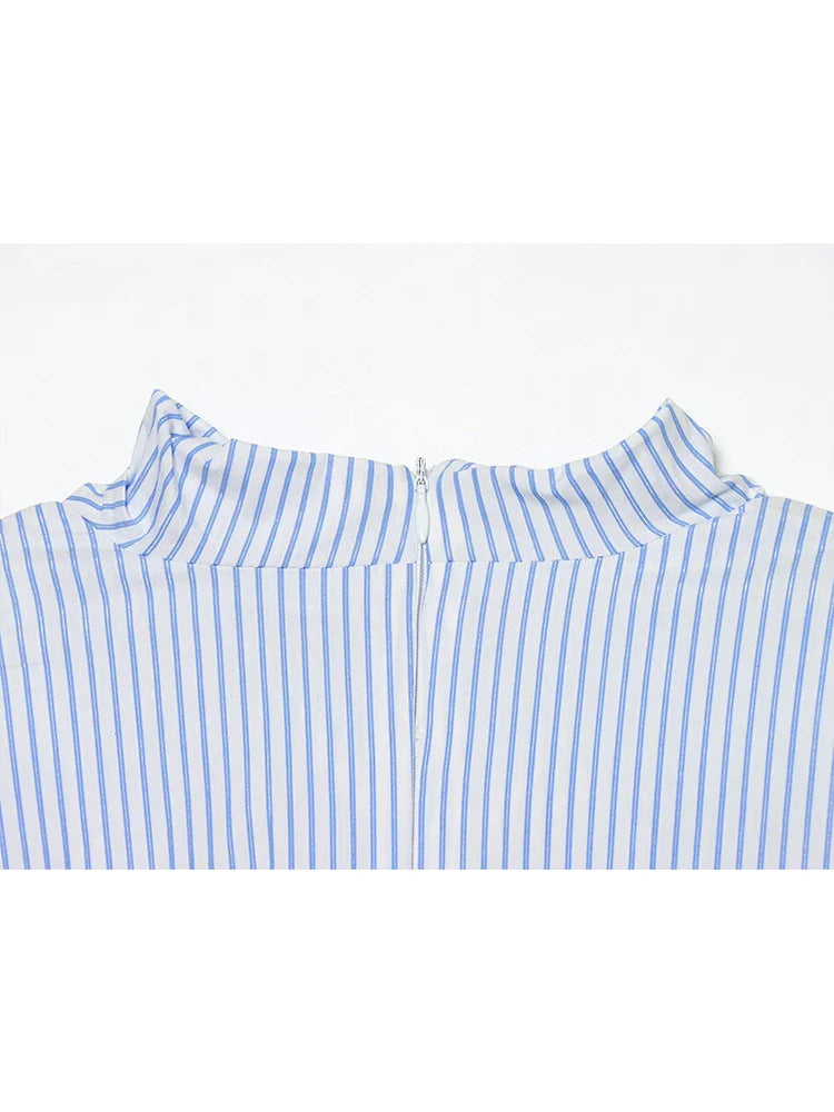 Elegant Striped Bow Blouse