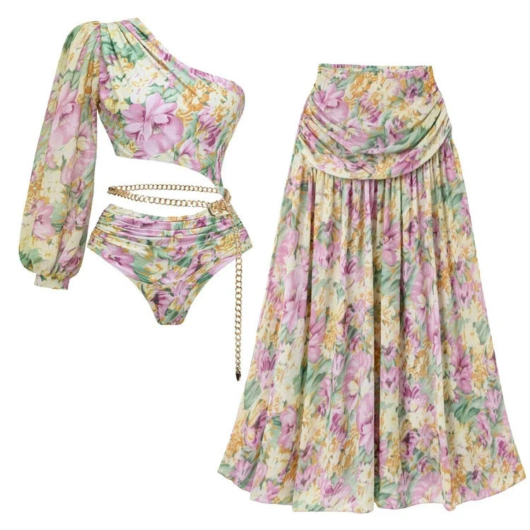 Wanderlust Floral Ruffle Swimsuit Set