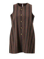 Vibrant Striped Mini Vest Dress