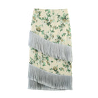 Wanderlust Printed Tassel Midi Skirt