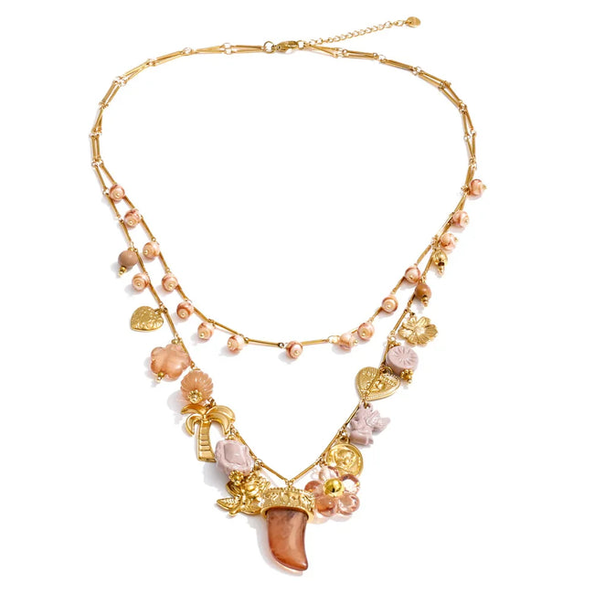 Wanderlust Gold Layered Charm Necklace Hover Image