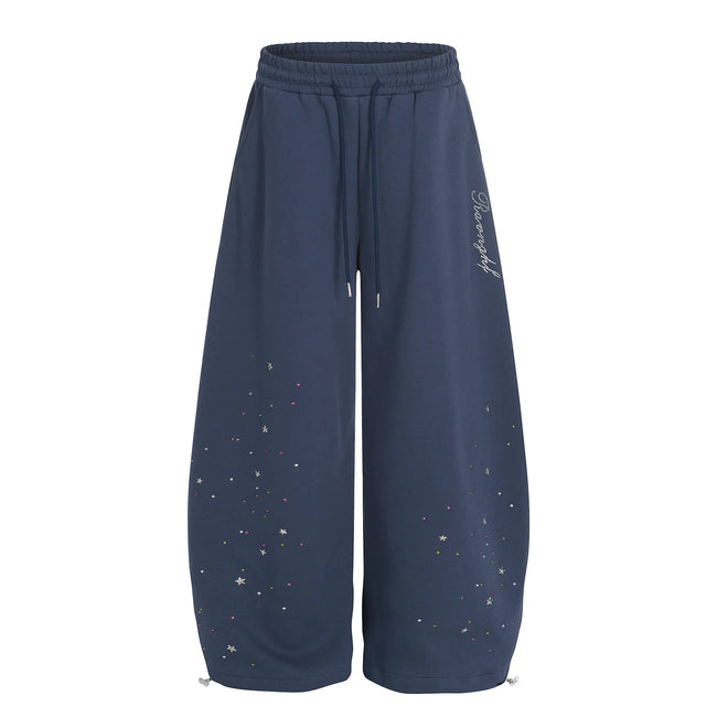 Radiant Rhinestone Wide-Leg Trousers Hover Image