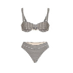 Confident Houndstooth Print Bikini Set