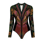 Wild Heart Printed Long-Sleeve One-Piece