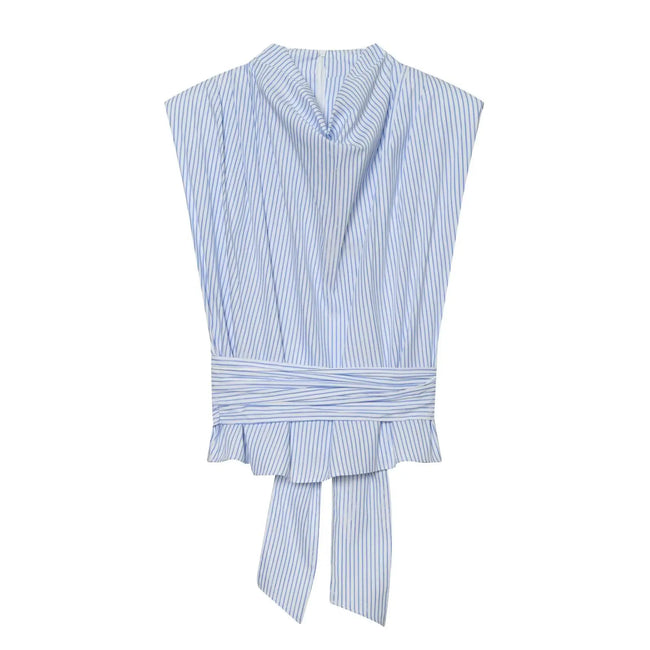 Elegant Striped Bow Blouse Hover Image