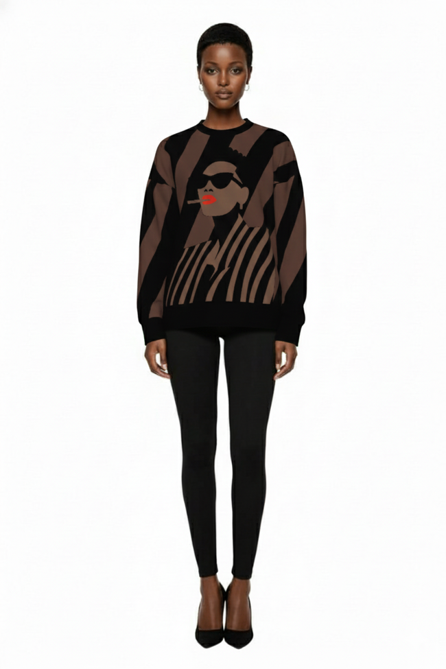 The Graphic Muse Knit Sweater Hover Image
