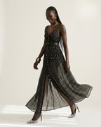 Audacious Polka Dot Mesh Maxi Dress