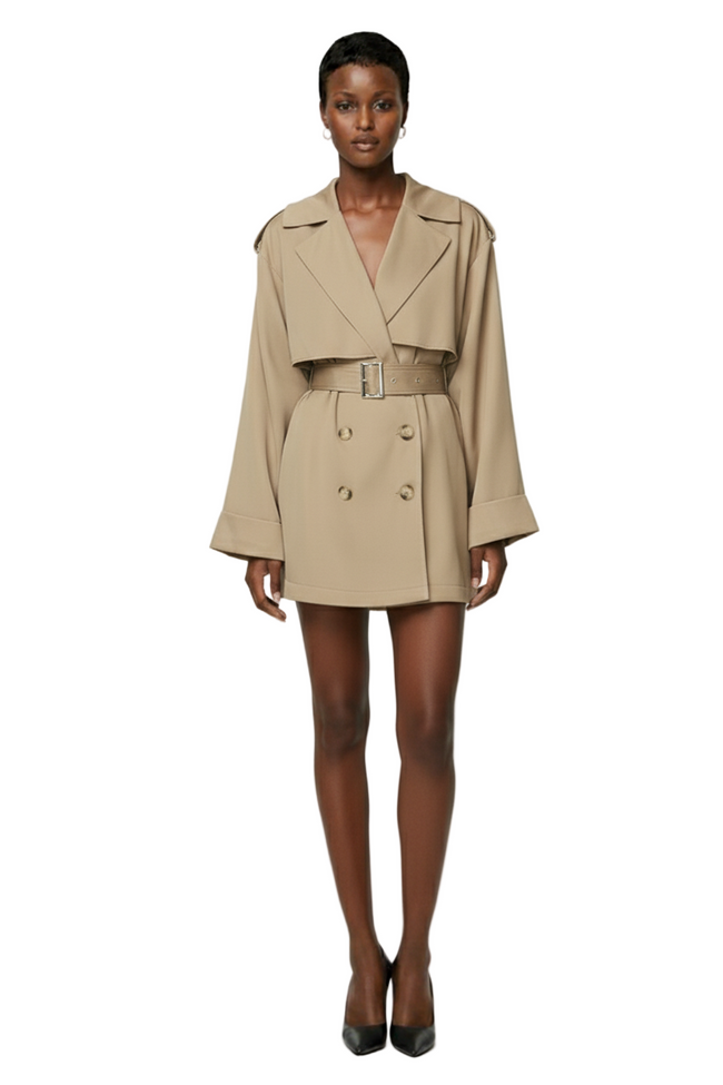 Victoria Mini Trench Dress Hover Image