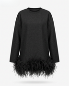 Audacious Feather Trim Sweatshirt