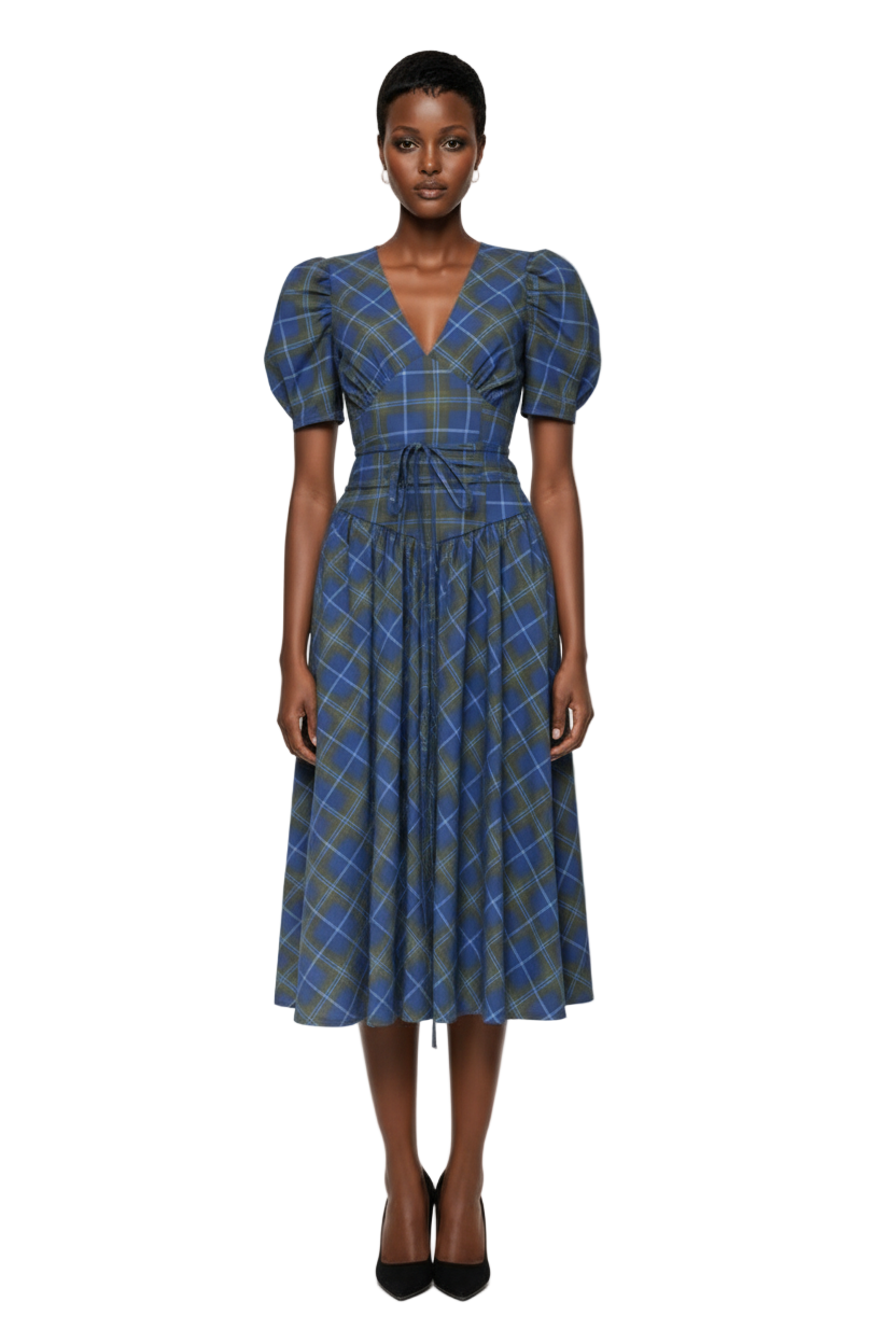 Women's Cotton-Blend Printed Fit & Flare Dress