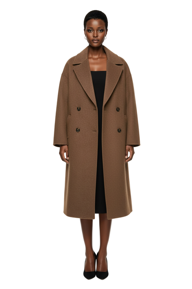 Women's Handmade Oversized Wool Coat Hover Image