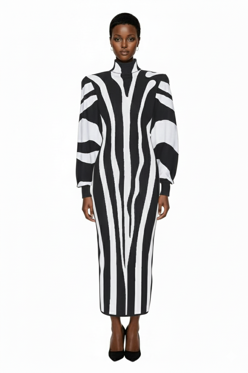 Zebra Batwing Dress