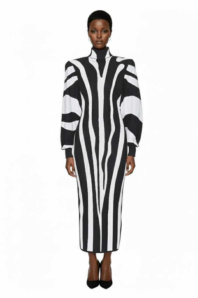 Zebra Batwing Dress Hover Image