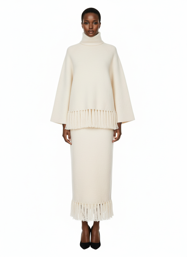 Zivah The 2025 New Autumn, Winter Casual, Fringed Hem, Loose Long Sweater Hover Image