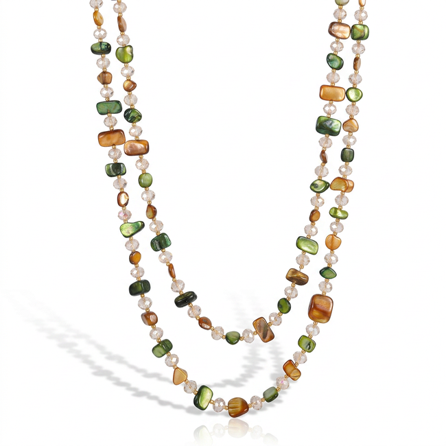 Wanderlust Shell Beaded Layered Necklace Hover Image