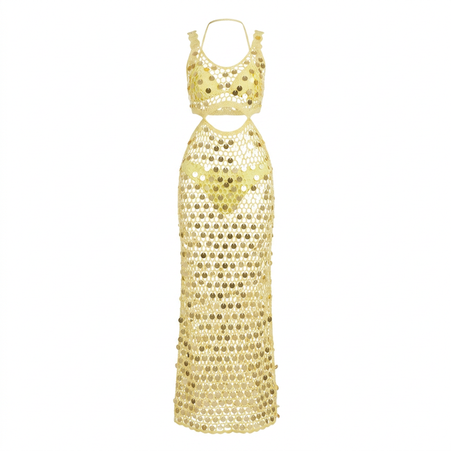 Elena Maxi Dress in Baby Yellow Hover Image