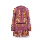 Pink Delicate Chintz Ruffled Mini Dress