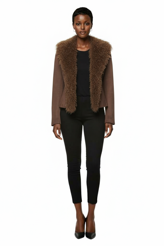Alena Faux Suede Coat Hover Image