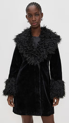 Faux Fur Trimmed Tailored Coat