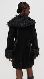 Faux Fur Trimmed Tailored Coat