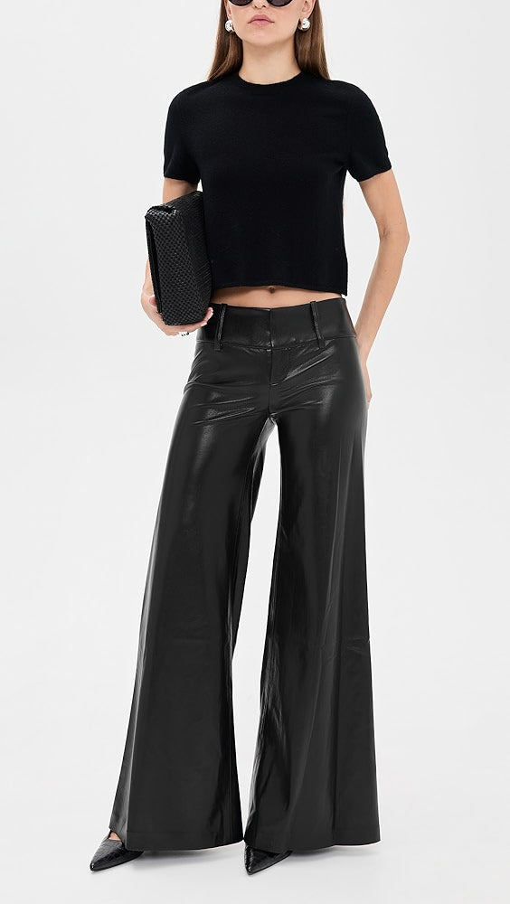 Olivia Vegan Leather Wide Leg Flare Pants