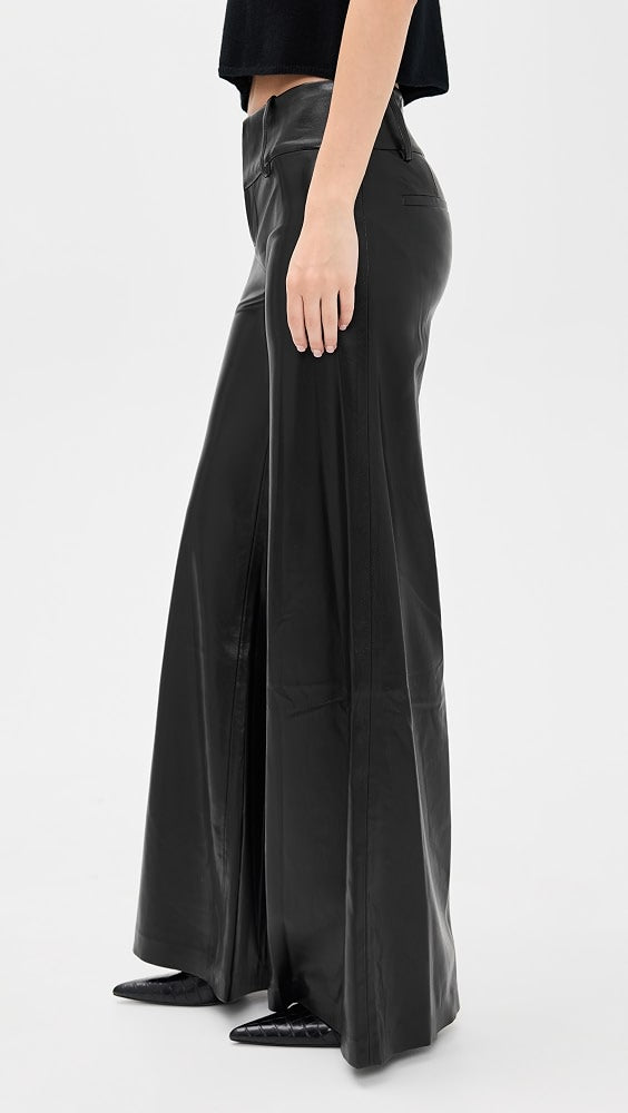 Olivia Vegan Leather Wide Leg Flare Pants