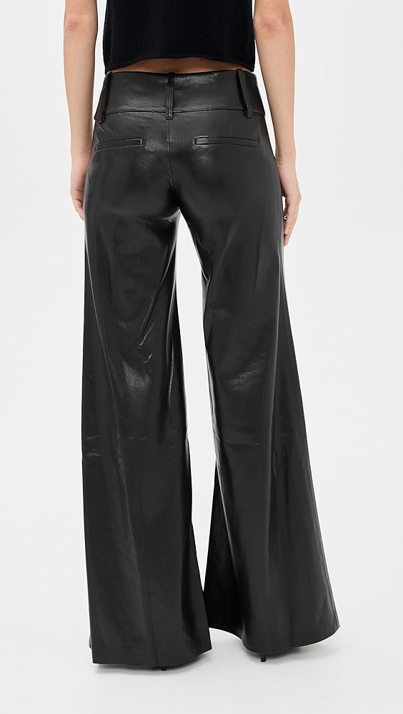 Olivia Vegan Leather Wide Leg Flare Pants
