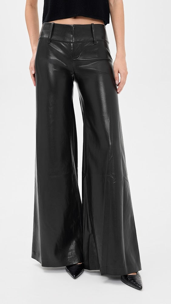 Olivia Vegan Leather Wide Leg Flare Pants
