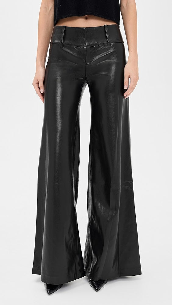 Olivia Vegan Leather Wide Leg Flare Pants
