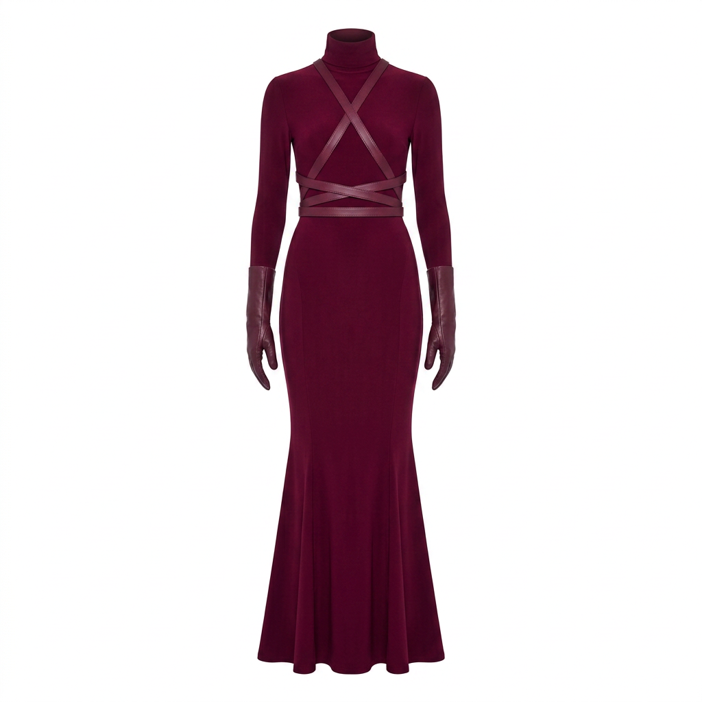 LONG SLEEVE TURTLE FISHTAIL GOWN