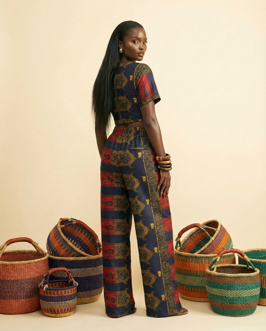 Ndemgbu Ankara Cotton Relaxed Palazzo Set - Elevated Comfort